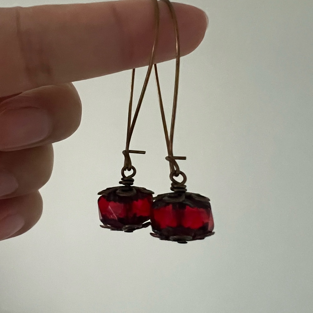 Elegant Red Drop Earrings